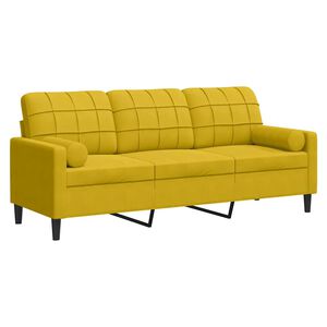 vidaXL Trosjed s ukrasnim jastucima žuti 180 cm bar&scaron;unasti