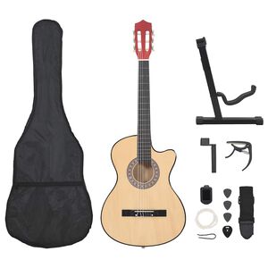 vidaXL 12-dijelni set akustične gitare Western s prorezom i 6 žica 38"