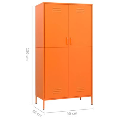 vidaXL Ormar narančasti 90 x 50 x 180 cm čelični