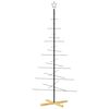vidaXL Metalno božićno drvce s drvenom bazom crno 180 cm