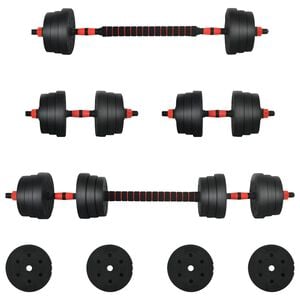 vidaXL 2-u-1 set bućica 30kg Crna i crvena Cement i pijesak od željeza