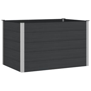 vidaXL Povi&scaron;ena vrtna gredica Crna 150 x 100 x 91 cm WPC i aluminij