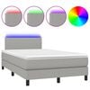vidaXL Krevet box spring s madracem LED svjetlosivi 120x200 cm tkanina