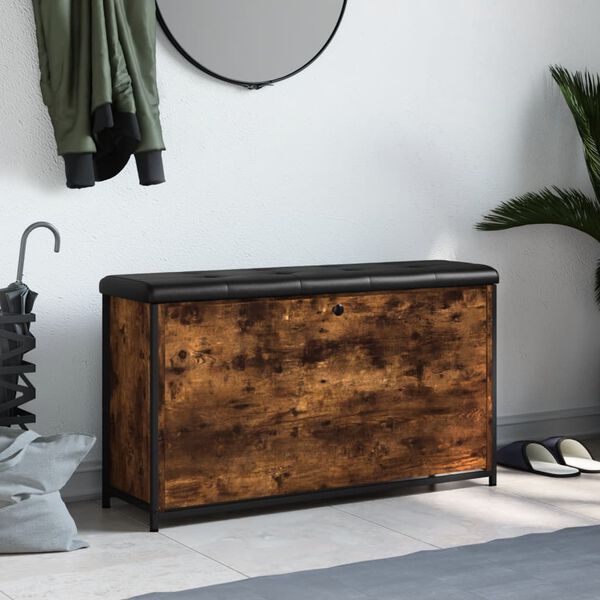 vidaXL Klupa za cipele s preklopnom ladicom boja hrasta 102x32x56 cm