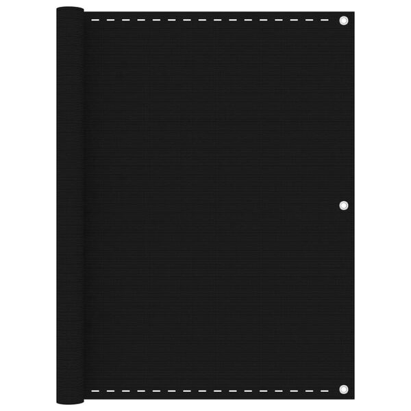 vidaXL Balkonski zastor crni 120 x 500 cm HDPE