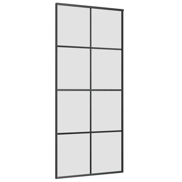 vidaXL Klizna vrata s priborom 90 x 205 cm od ESG stakla i aluminija