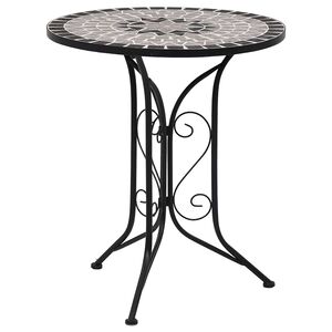 vidaXL Bistro stolić s mozaikom sivi 60 cm keramički