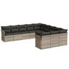 vidaXL 11-dijelni set vrtnih sofa poliratan s jastucima svijetlosivi