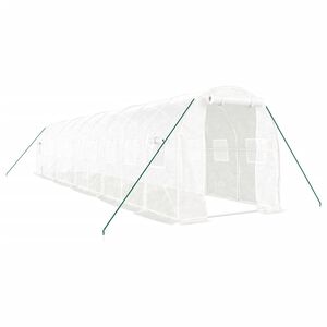 vidaXL Staklenik s čeličnim okvirom bijeli 20 m&sup2; 10 x 2 x 2 m