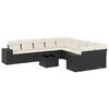 vidaXL 11-dijelni set vrtnih sofa od poliratana s jastucima crni