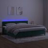 vidaXL Krevet box spring s madracem LED tamnozeleni 200x200 cm bar&scaron;un