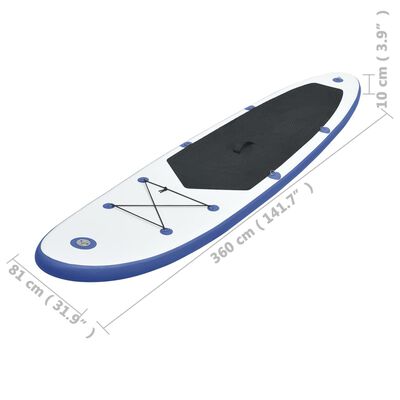 vidaXL Daska na napuhavanje za veslanje stojeći plavo-bijela