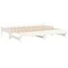 vidaXL Dnevni ležaj na izvlačenje bijeli 2x(75x190)cm masivna borovina
