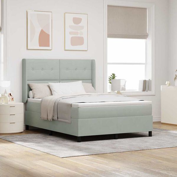 vidaXL Krevet s opruga kutije Svjetlosiva 160 x 200 cm Bar&scaron;un