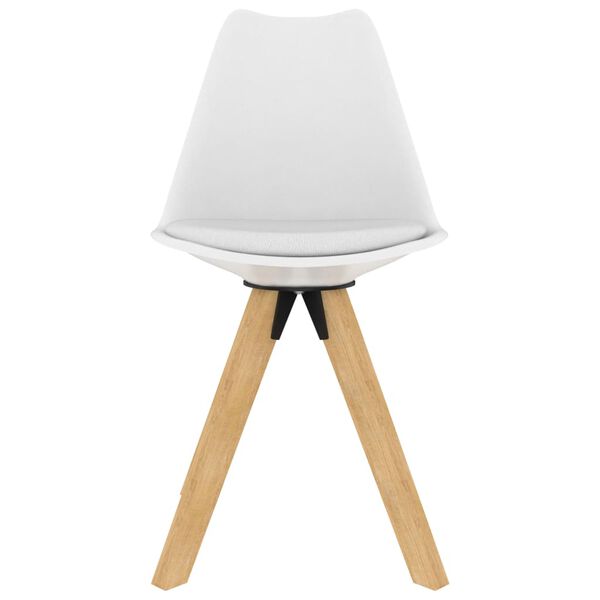 vidaXL Blagovaonske stolice od PP-a i masivne bukovine 4 kom bijele