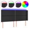 vidaXL LED uzglavlje crno 183 x 16 x 118/128 cm od umjetna koža
