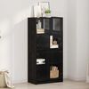 vidaXL Highboard Crni hrast 68 x 37 x 142 cm Konstruirano drvo