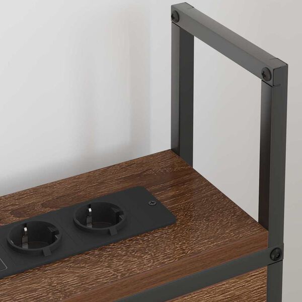 vidaXL Uzgled za skladi&scaron;tenje s postajom za punjenje Smeđi hrast