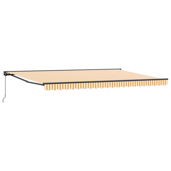 vidaXL Skrovita tenda Žuta i bijela 500 &times; 300 cm Poliester i metal