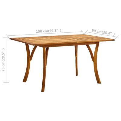 vidaXL Vrtni stol 150 x 90 x 75 cm od masivnog bagremovog drva