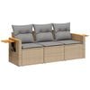 vidaXL 3-dijelni set vrtnih sofa od poliratana s jastucima bež