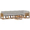vidaXL Set vanjskih sofa s jastukom 7 pcs Prirodna i svjetlosiva