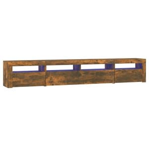 vidaXL TV ormarić s LED svjetlima boja dimljenog hrasta 240x35x40 cm