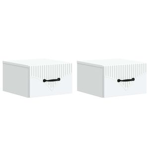vidaXL Noćni ormarić za montažu na zid 2 pcs Bijela 34,5 x 33 x 20 cm