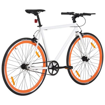 vidaXL Bicikl s fiksnim zupčanikom bijelo-narančasti 700c 51 cm