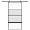vidaXL Klizna vrata s priborom crna 102,5 x 205 cm kaljeno staklo