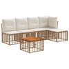 vidaXL Set vanjskih sofa 6 pcs Prirodna i krema bijela Poliester