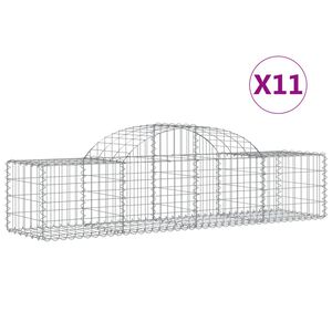 vidaXL Lučne gabionske ko&scaron;are 11 kom 200x50x40/60 cm pocinčano željezo