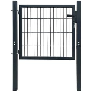 vidaXL 2D Vrata za Ogradu (Jednostruka) Antracit Siva 100x80 cm
