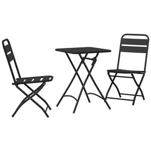 vidaXL Bistro set 3 kom. Antracit Čelik