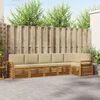 vidaXL Setovi sofa s jastukom 6 pcs Prirodna i bež Čvrsto drvo akacije