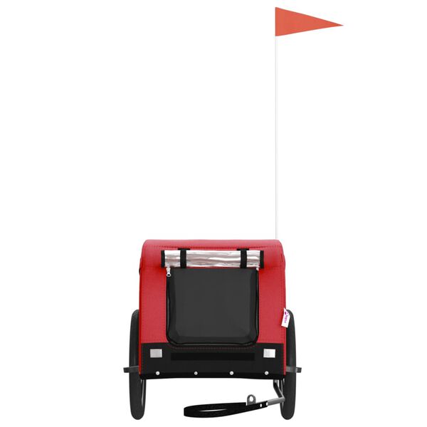 vidaXL Prikolica za bicikl za ljubimce crveno-crna tkanina i željezo