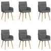 vidaXL Trpezarijske stolice 6 pcs Tkanina Tamnosiva 60 x 56 x 96 cm