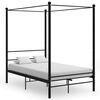vidaXL Okvir za krevet s nadstre&scaron;nicom crni metalni 140 x 200 cm