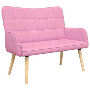 vidaXL Sofa za dvije osobe Ružičasta 115 x 61 x 87 cm Tkanina