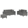 vidaXL 3-dijelni set sofa s jastucima tamnosivi od mikrovlakana