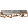vidaXL Set vanjskih sofa s jastukom 6 pcs Prirodna i svjetlosiva
