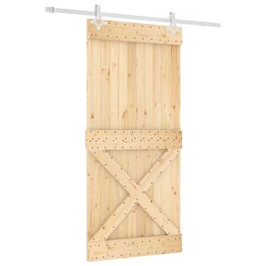 vidaXL Klizna vrata 95 x 210 cm Čvrsta borovina (neobrađena)