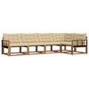 vidaXL Set vanjskih sofa s jastukom 5 pcs Prirodna i bež