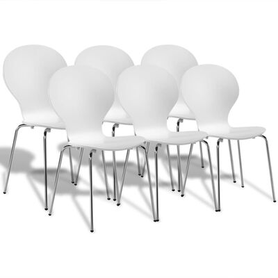vidaXL Blagovaonske stolice 6 kom bijele plastične