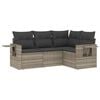 vidaXL 4-dijelni set vrtnih sofa s jastucima svijetlosivi poliratan