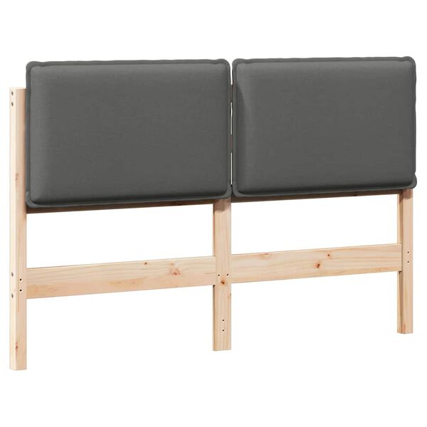 vidaXL Tapecirani uzglavlje Prirodna i svijetlo siva 160 cm