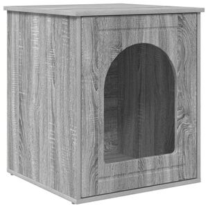 vidaXL Mačja Kuća Siva Sonoma 53 x 52 x 62 cm Konstruirano drvo