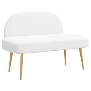 vidaXL Oblikovana klupa s naslonjačem Bijela 110 x 60 x 76 cm