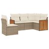 vidaXL 5-dijelni vrtni set sofa s jastucima bež od poliratana