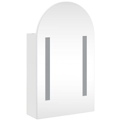 vidaXL Kupaonski ormarić s ogledalom LED lučni bijeli 42 x 13 x 70 cm